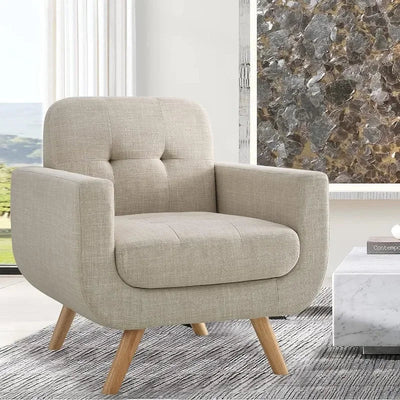 Contemporary Accent Armchair with Linen Upholstery Build Your Own Dream Home