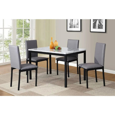 Dining Table Set with Chairs, 5 Piece Set With Marble Top - Build Your Own Dream Home