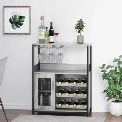 Home Bar Cabinet with Removable Wine Rack, Drawer, Shelving, and Swinging Mesh Door. - Build Your Own Dream Home