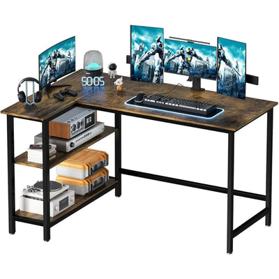 L-Shaped Gaming Desk, Computer Desk - 43 Inch with Storage Shelf for Home Office - Build Your Own Dream Home