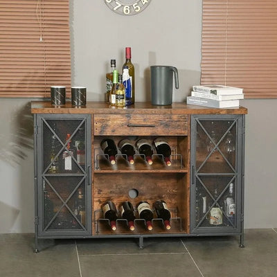 Wine Bar Cabinet with Wine Rack and Glass Holder - Build Your Own Dream Home