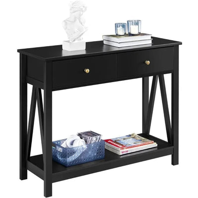 Wooden Entryway Console Table with Storage Drawer - Build Your Own Dream Home